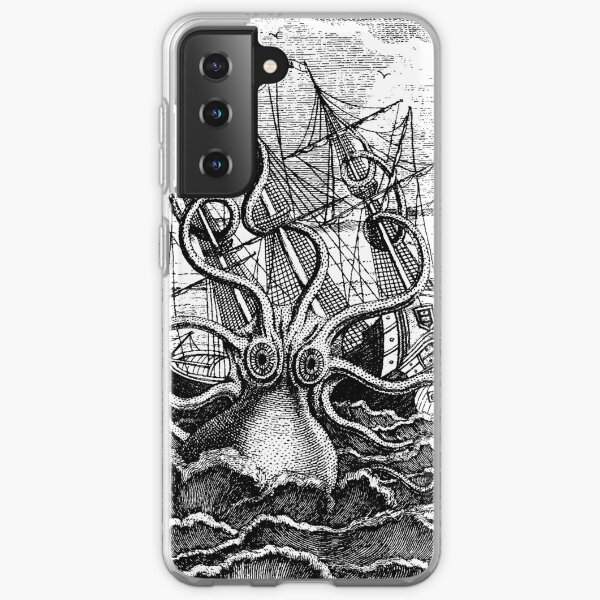 Vintage Kraken attacking ship illustration Samsung Galaxy Soft Case