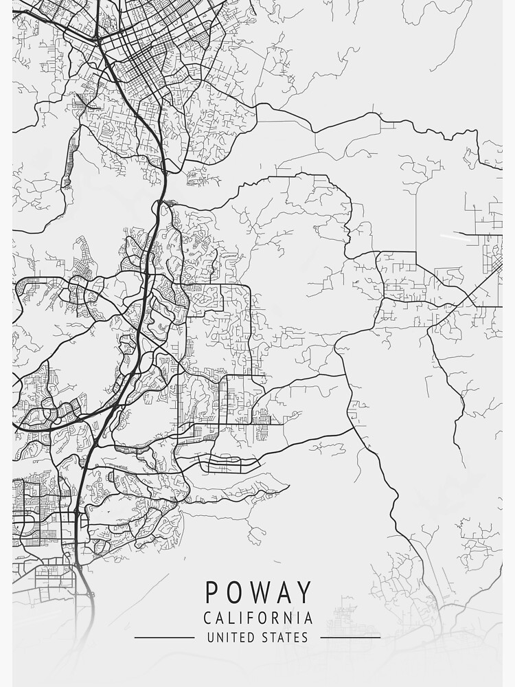 Poway California Us Gray City Map Sticker For Sale By Ctmapprint Redbubble 7613