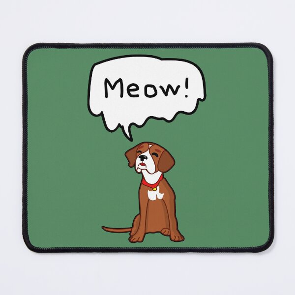 Item preview, Dog brown MEOW! cartoon funny humorous kids grown ups designed and sold by SolidEarthArt.