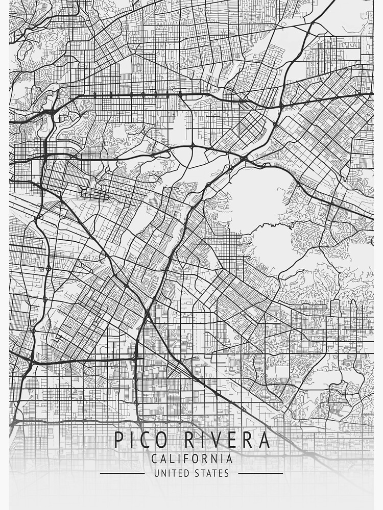 "Pico Rivera California US Gray City Map" Sticker for Sale by