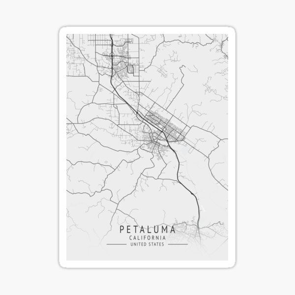"Petaluma California US Gray City Map" Sticker for Sale by