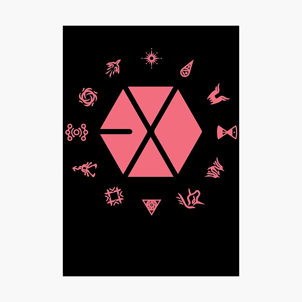 Exo Logo Kpop Group Members Poster For Sale By Illustrazione Redbubble