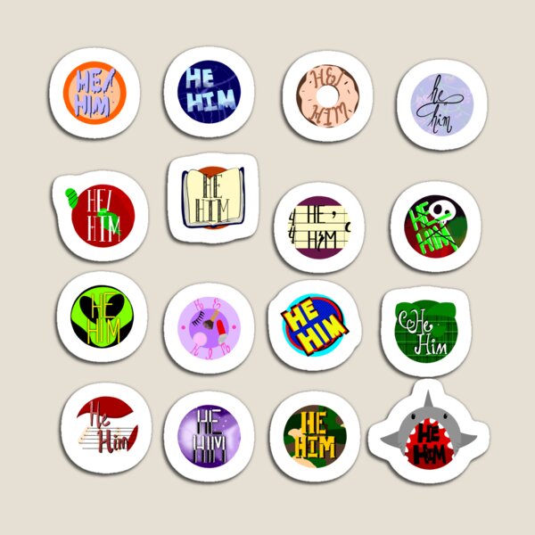 Item preview, He/Him Pronoun Stickers designed and sold by coffee-b.