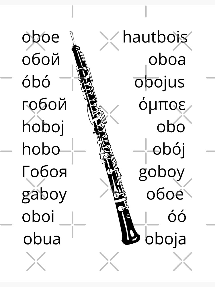 "Oboe in Many Languages" Sticker for Sale by Ric1926 Redbubble