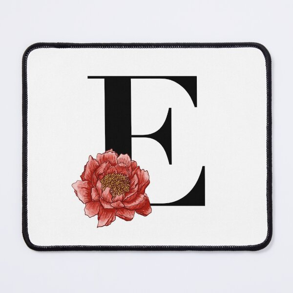 Item preview, Initial letter E with a red peony designed and sold by Between Clouds.