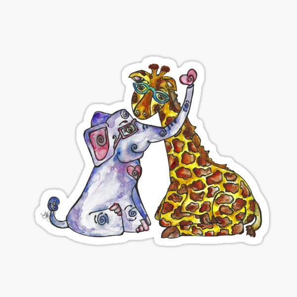 Giraffe & Elephant - Ginger & Elle Sticker