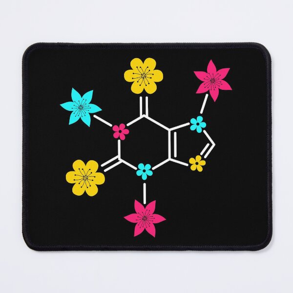 Item preview, Caffeine Molecule and Flowers Coffee Lover Design designed and sold by mrhighsky.