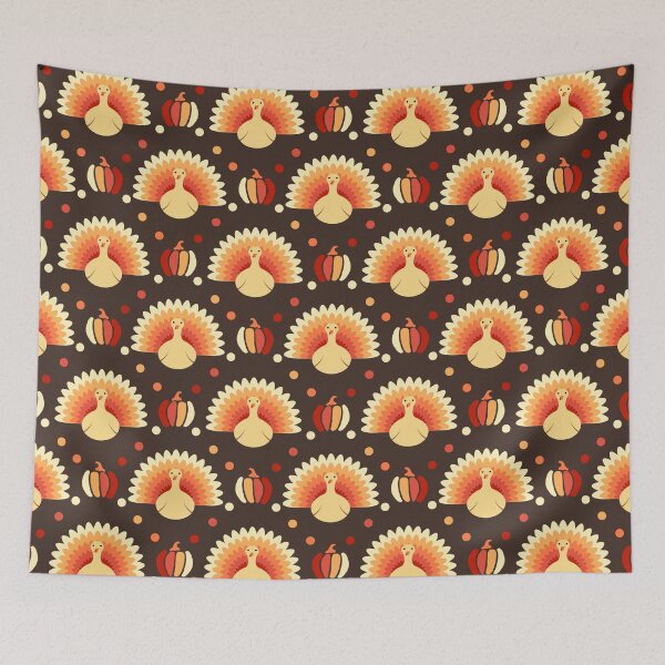 Item preview, Turkey and Pumpkin Autumn Season Pattern designed and sold by mrhighsky.