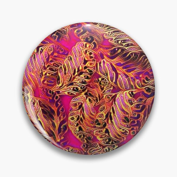 Artikelvorschau, Sekundärmuster, Federn, abstrakte Kunst, Fuchsia, Gold, Rot entworfen und verkauft von Maria Mihailova.