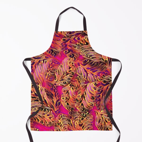 Item preview, secondary pattern, feathers, abstract art, fuchsia, gold, red designed and sold by Maria Mihailova.