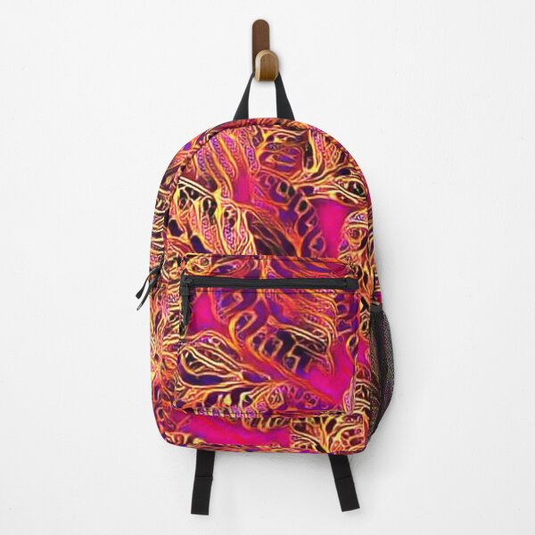 Item preview, secondary pattern, feathers, abstract art, fuchsia, gold, red designed and sold by Maria Mihailova.