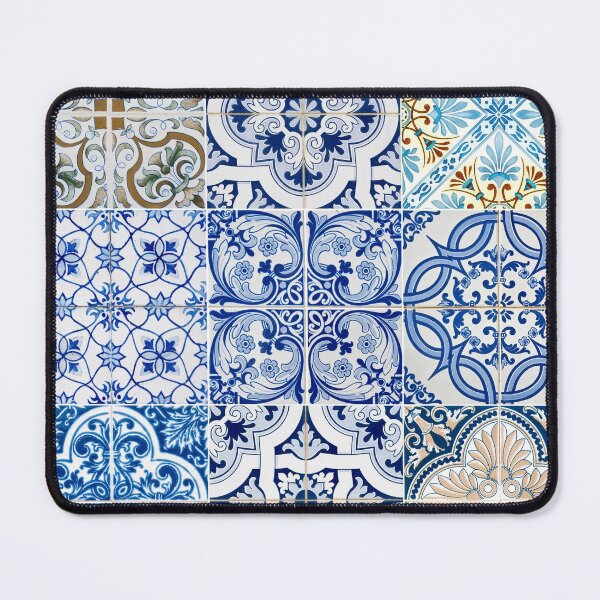Item preview, Blue ceramic tiles pattern designed and sold by kapotka.