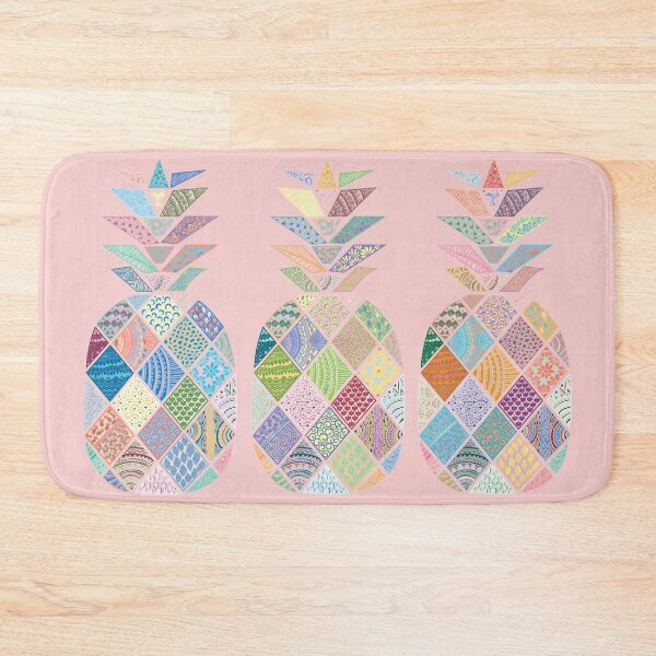 Item preview, Pineapple Mandala Doodle Pattern in Pastel Colours on Pink designed and sold by Karen McFarland.