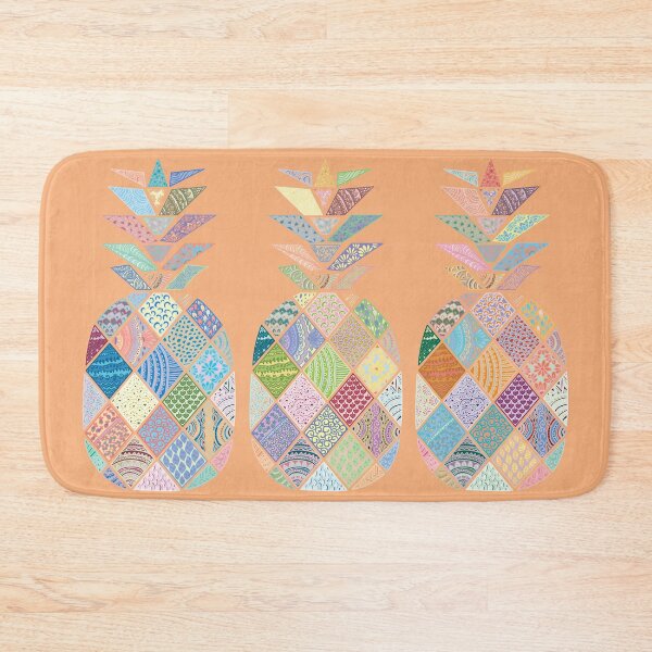 Item preview, Pineapple Mandala Doodle Pattern in Pastel Colours on Peach designed and sold by Karen McFarland.