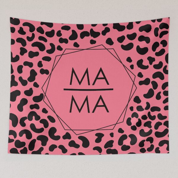 Item preview, MaMa hexagon pink tiger pattern designed and sold by Shawa Shop.