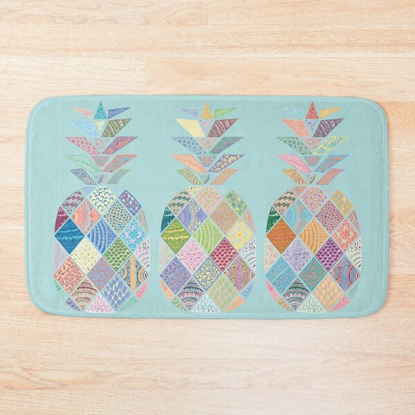 Item preview, Pineapple Mandala Doodle Pattern in Pastel Colours on Aqua designed and sold by Karen McFarland.