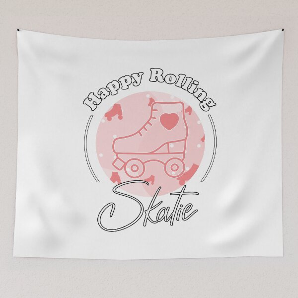 Item preview, Happy Rolling Roller Skating Pink Design with Skatie Logo designed and sold by Skatieuk.