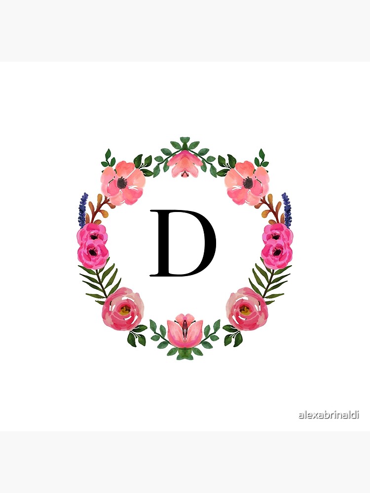 Monogram fairy flowers, letter D - Monogram - Pillow