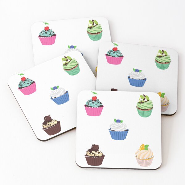 Item preview, Cupcake Sticker Pack - Cupcake Lovers (cherry, kiwi, blueberry, chocolate, orange) designed and sold by CaitU.
