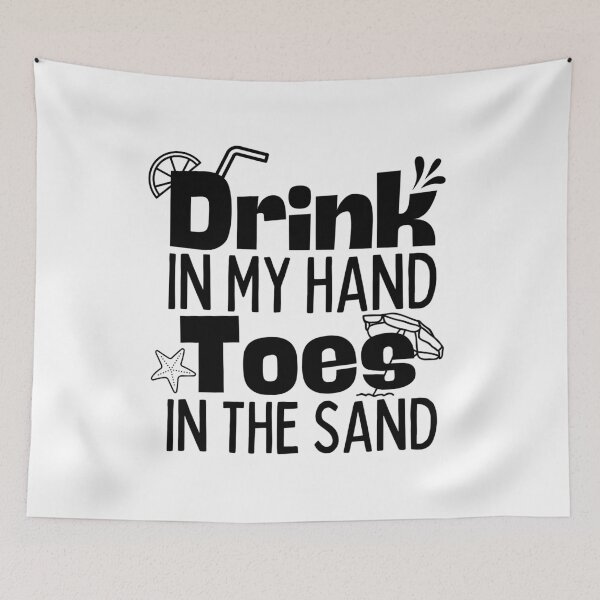 Item preview, Drink In My Hand Toes In The Sand Shirt,Funny SummerTee,Vacation Lovers Tshirt,Cool Beach Design. designed and sold by Babe3955.