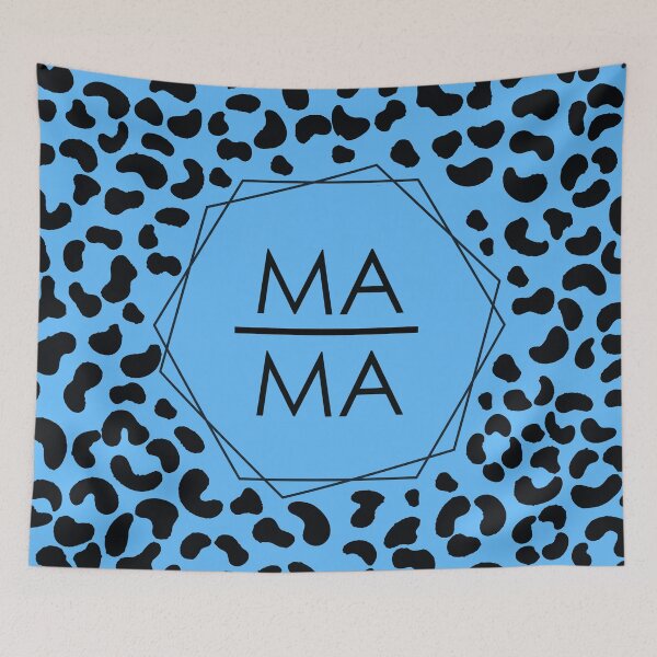 Item preview, MAMA surrounded by blue tiger pattern designed and sold by Shawa Shop.