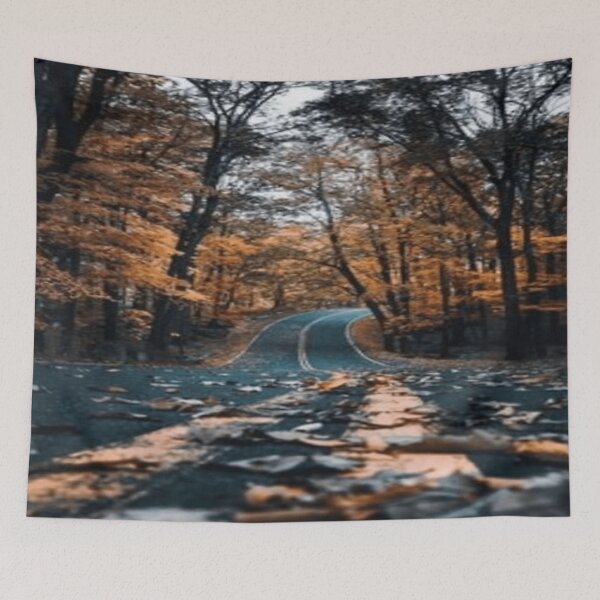 Item preview, Autumn road with leaves designed and sold by Rritu.