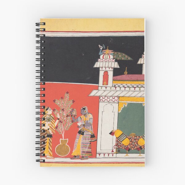 Item preview, Two Women Pluck Flowers on a Terrace designed and sold by HinduArtGallery.