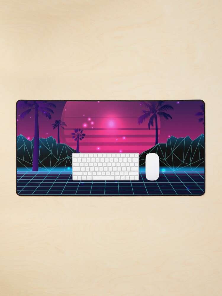 synthwave desk mat