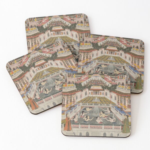 Item preview, Women Bathing Before an Architectural Panorama designed and sold by HinduArtGallery.