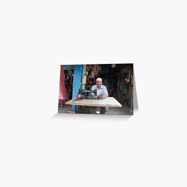 Tuk Tuk upholstery man Greeting Card