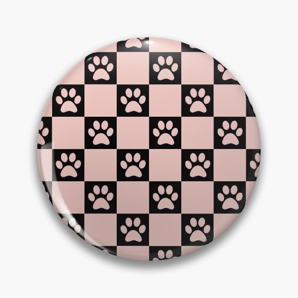 Item preview, Checkered baby Pink and black dog paw print pattern 2 | Cute Gifts for dog mom, dog dad, dog lover and dog owner  designed and sold by Violet Treasures.