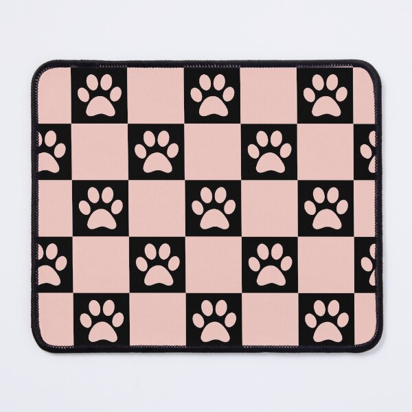 Item preview, Checkered baby Pink and black dog paw print pattern 2 | Cute Gifts for dog mom, dog dad, dog lover and dog owner  designed and sold by Violet Treasures.