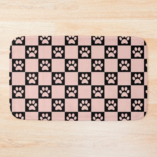 Item preview, Checkered baby Pink and black dog paw print pattern 2 | Cute Gifts for dog mom, dog dad, dog lover and dog owner  designed and sold by Violet Treasures.