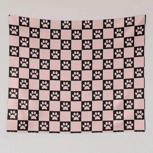 Item preview, Checkered baby Pink and black dog paw print pattern 2 | Cute Gifts for dog mom, dog dad, dog lover and dog owner  designed and sold by Violet Treasures.