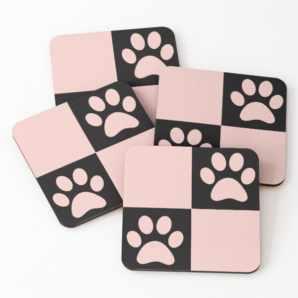 Item preview, Checkered baby Pink and black dog paw print pattern 2 | Cute Gifts for dog mom, dog dad, dog lover and dog owner  designed and sold by Violet Treasures.