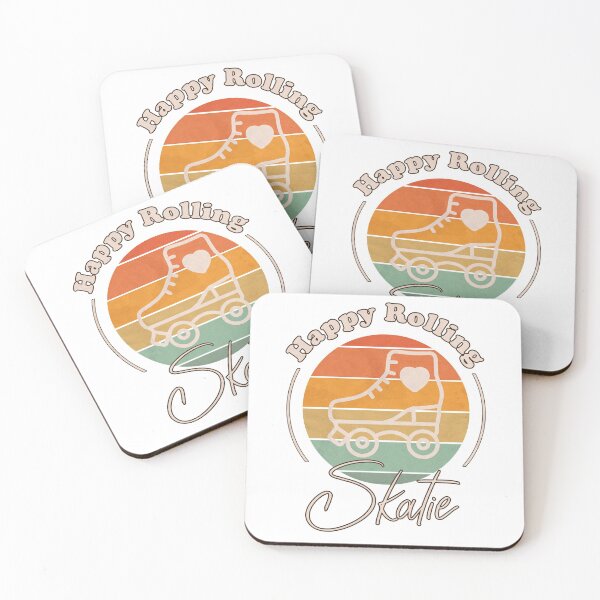 Item preview, Happy Rolling Retro Rainbow Roller Skating Design with Skatie Logo designed and sold by Skatieuk.