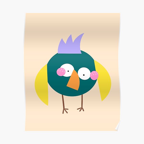 Funny tropical bird Crazy looking parrot digital art in the style of a child's drawing Funny tropical bird Crazy looking parrot digital art in the style of a child's drawing