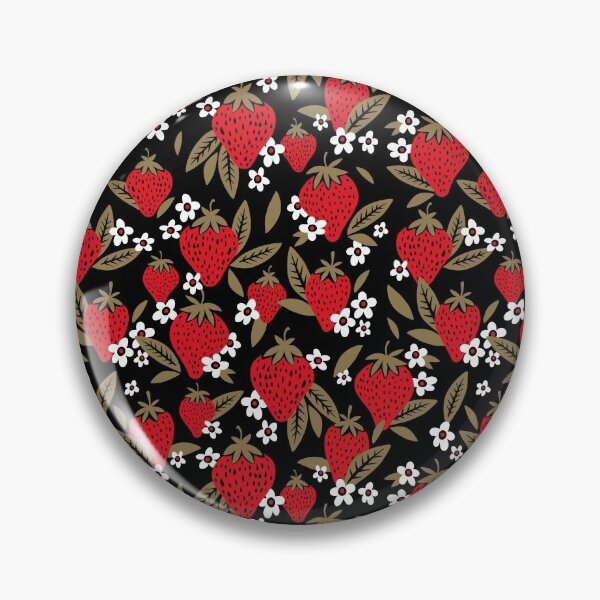 Item preview, Strawberry Blooms – Black & Gold designed and sold by Cat Coquillette.