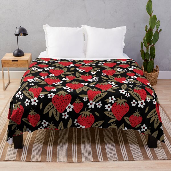 Item preview, Strawberry Blooms – Black & Gold designed and sold by Cat Coquillette.