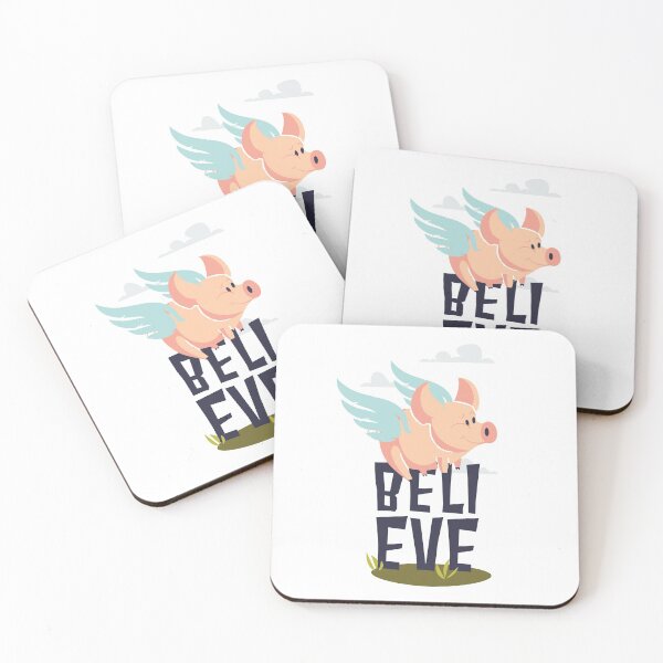 Item preview, Believe Pigs Fly - Funny Illustration designed and sold by Studio  Six.