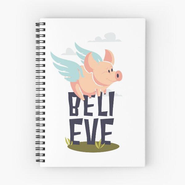 Item preview, Believe Pigs Fly - Funny Illustration designed and sold by Studio  Six.