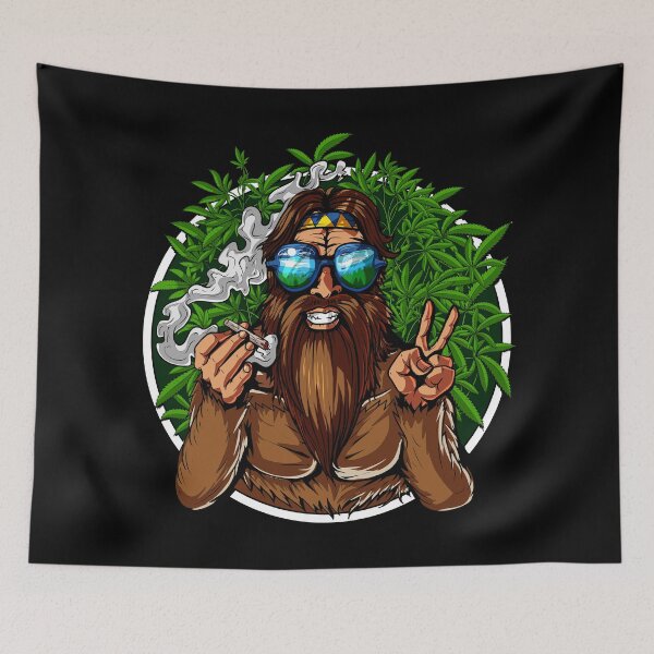 Item preview, Hippie Bigfoot Smoking Weed designed and sold by underheaven.