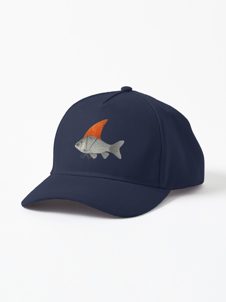 Goldfish with an Orange Shark Fin  Cap for Sale by Vin Zzep