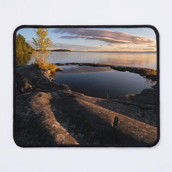 Item preview, Natural rock pool in lakeshore at dawn designed and sold by Juhku.