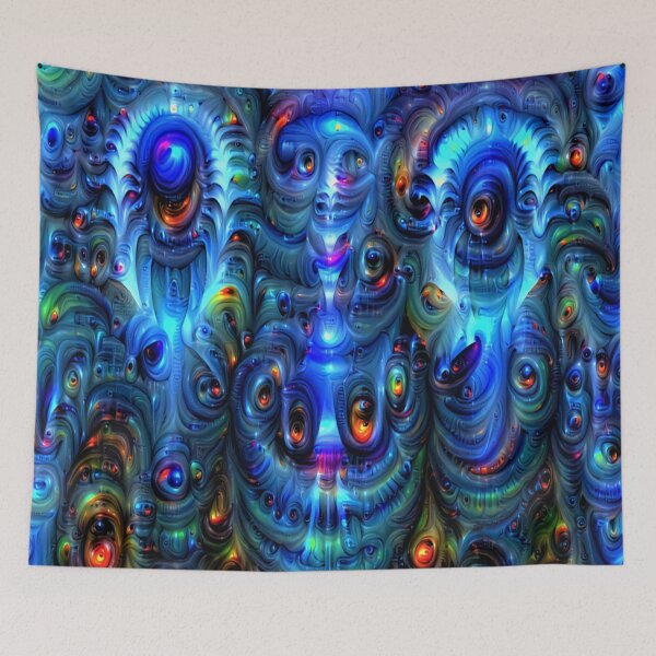 Item preview, psychedelic unique blue design designed and sold by BelAnnGrey.