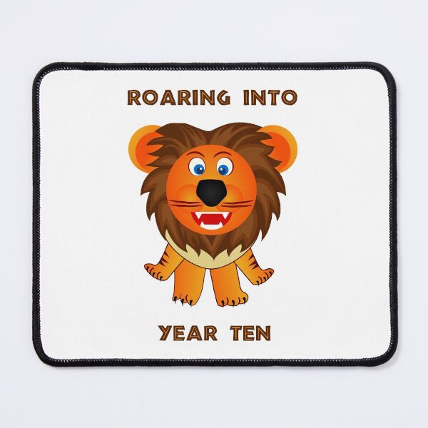 Item preview, Roaring Into Year Ten (Cartoon Lion) designed and sold by TimespunThreads.