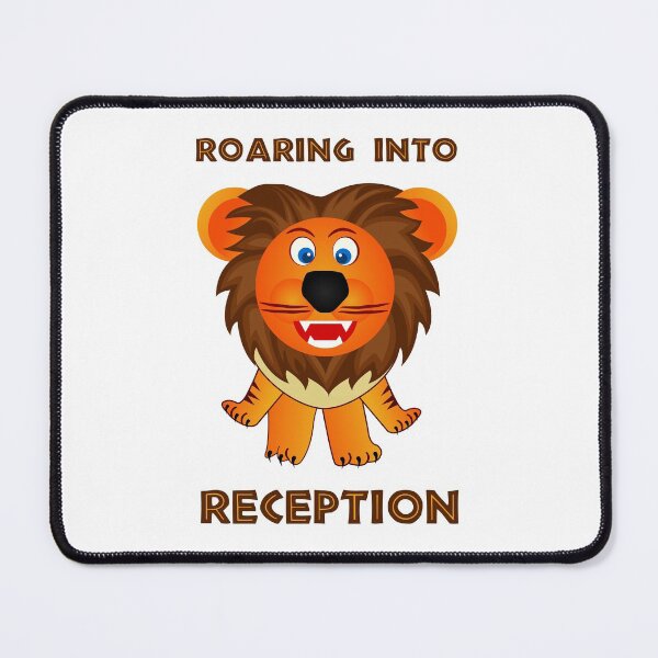 Item preview, Roaring Into Reception (Cartoon Lion) designed and sold by TimespunThreads.
