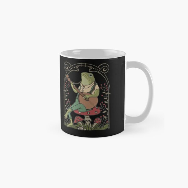 Frogs Drinking Tea Mushroom Cute Cottagecore Aesthetic Frog Front & Back  Coffee Mug