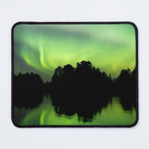 Item preview, Northern lights glowing over lake in Finland designed and sold by Juhku.