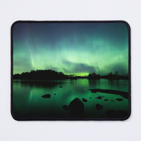 Item preview, Beautiful northern lights over lake designed and sold by Juhku.